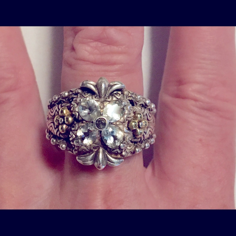 Barbara Bixby White Topaz 18k Gold/Sterling Silver
